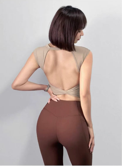 無縫集中含胸墊美背瑜珈背心
