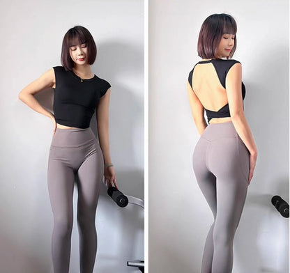 無縫集中含胸墊美背瑜珈背心